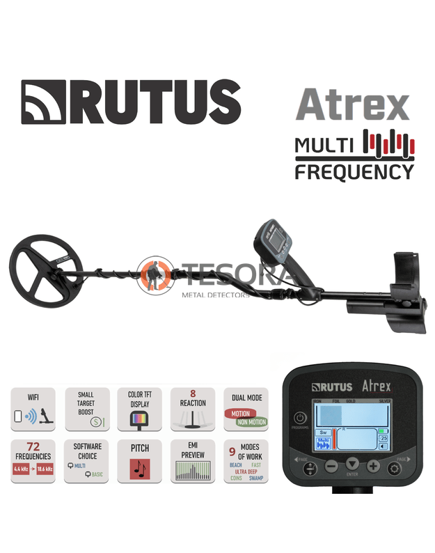 Rutus ATREX metalo detektorius su 28cm (black coil) rite 