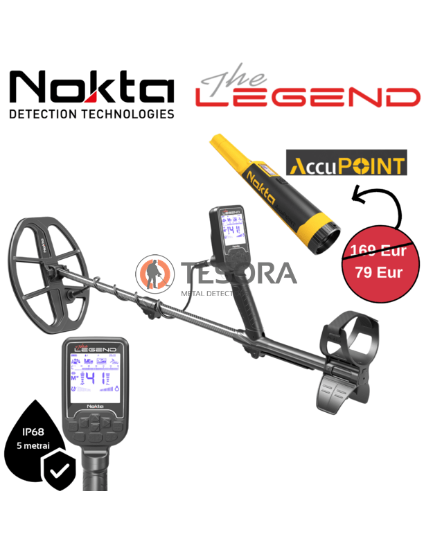 Nokta LEGEND metalo detektorius su LG30 rite + Accupoint pinpointeris PIGIAU!