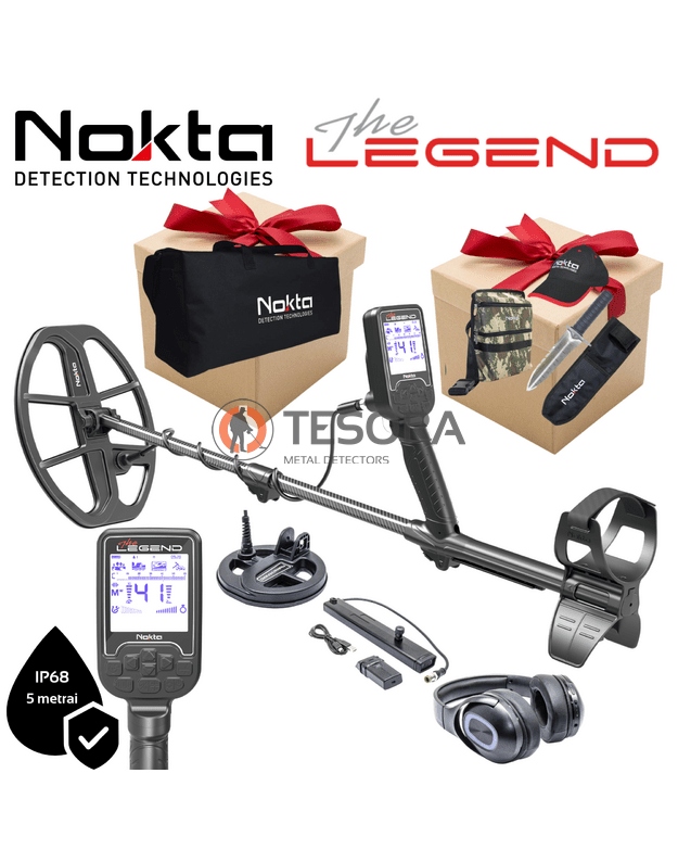 Nokta LEGEND WHP PRO metalo detektorius su LG30 rite, belaidėmis ausinėmis, papildoma rite, papildomu akumuliatoriumi + DOVANOS