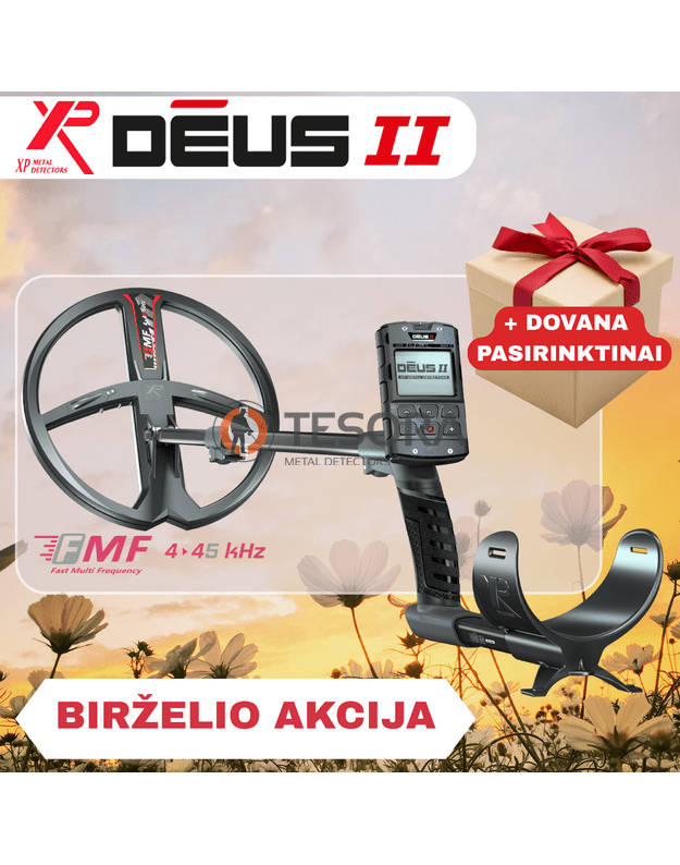 XP DEUS 2 metalo detektorius tik su pultu ir pasirenkama rite + DOVANA