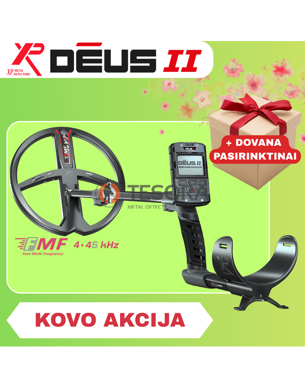 XP DEUS 2 metalo detektorius tik su pultu ir pasirenkama rite + DOVANA