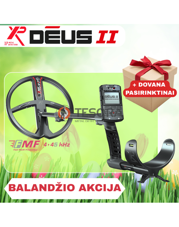 XP DEUS 2 metalo detektorius tik su pultu ir pasirenkama rite + DOVANA