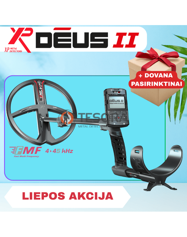 XP DEUS 2 metalo detektorius tik su pultu ir pasirenkama rite + DOVANA