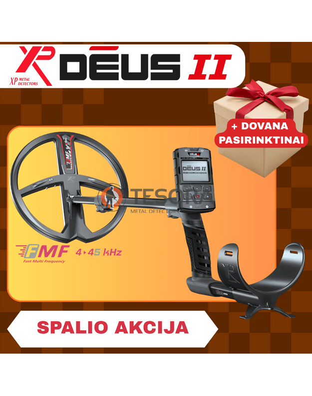 XP DEUS 2 metalo detektorius tik su pultu ir pasirenkama rite + DOVANA