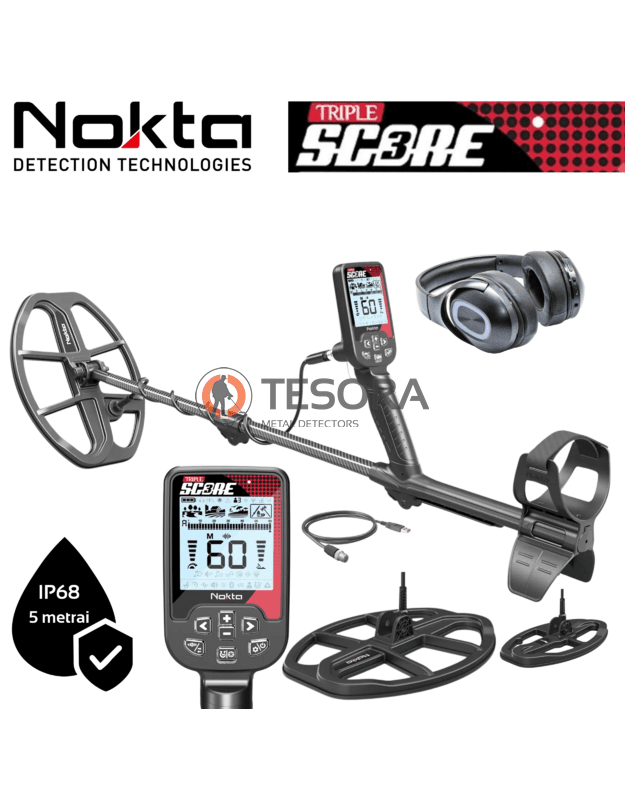 NOKTA SCORE 3 (triple score) PRO PACK metalo detektorius + ACCUPOINT LITE pinpointeris DOVANA!