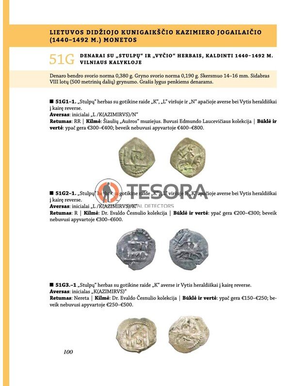 Knyga - monetų katalogas   "Lietuviškos Gediminaičių monetos 1345-1492 m."