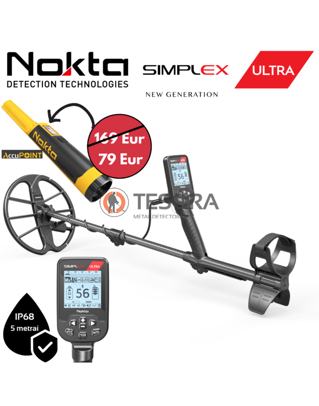 NOKTA SIMPLEX ULTRA metalo detektorius + AccuPoint pinpointeris pigiau! 