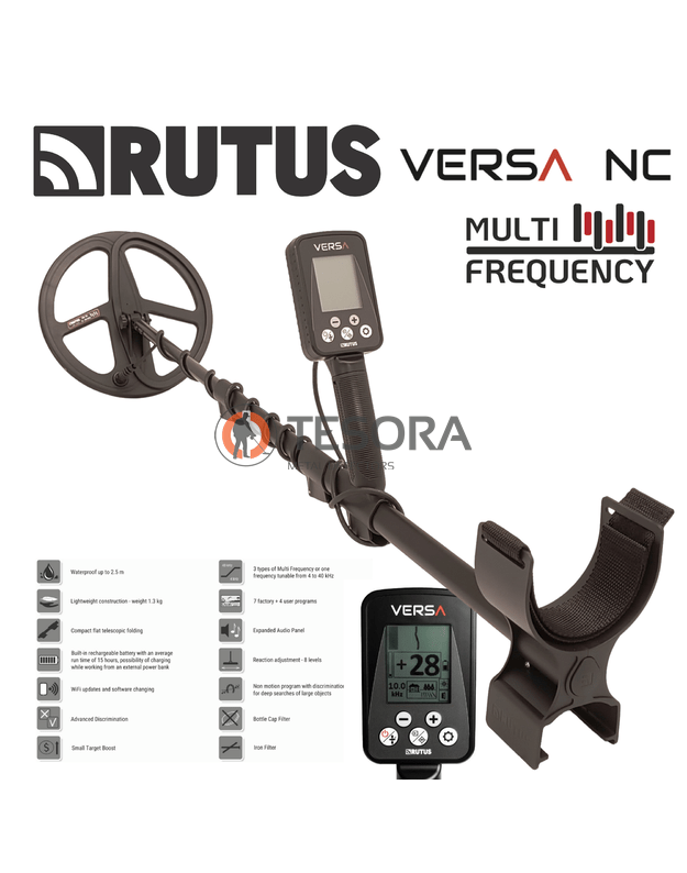 RUTUS VERSA VC metalo detektorius su 28cm DD rite + DOVANA 24cm DD ritė 1
