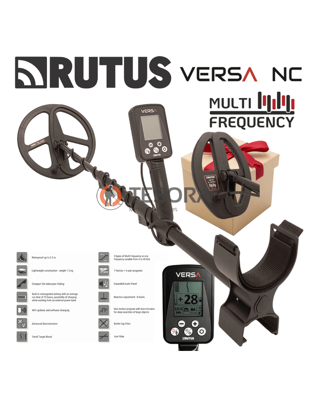 RUTUS VERSA VC metalo detektorius su 28cm DD rite + DOVANA 24cm DD ritė
