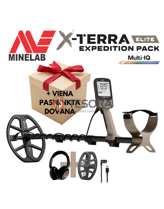 Minelab X-TERRA ELITE EXPEDITION PACK metalo detektorius + VIENA PASIRINKTINAI DOVANA