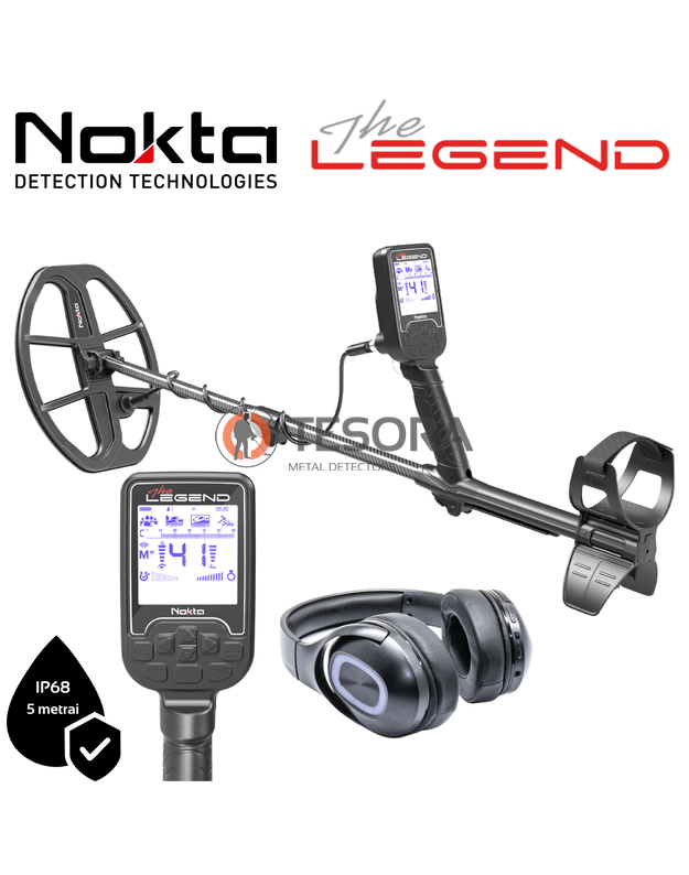 Nokta LEGEND WHP metalo detektorius su LG30 rite ir belaidėmis ausinėmis 