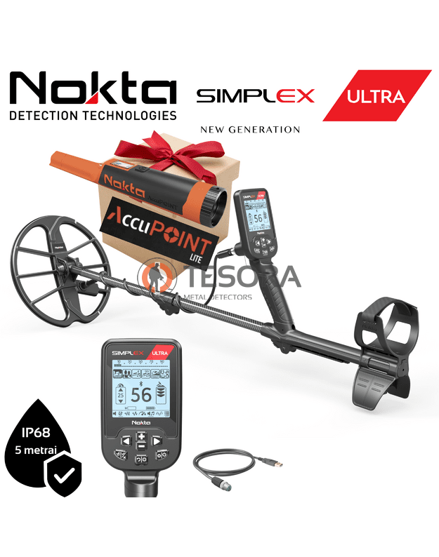 NOKTA SIMPLEX ULTRA metalo detektorius + DOVANA "ACCUPOINT LITE pinpointeris"
